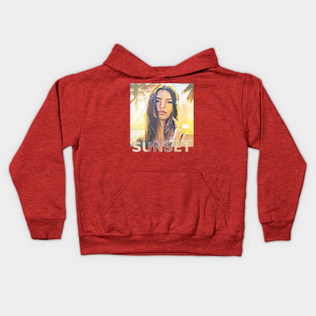 Portrait of Emily at Sunset Kids Hoodie by Andrea Matarazzo